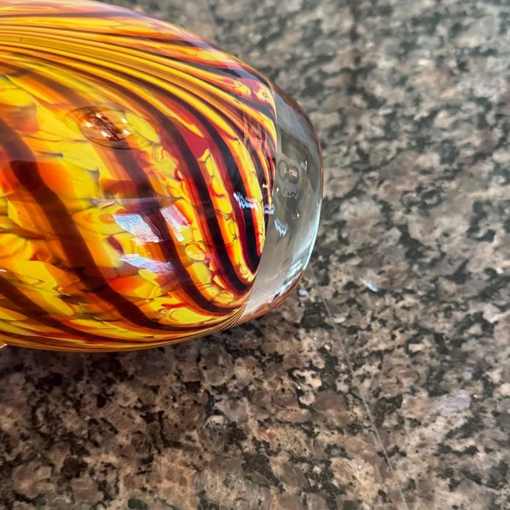 Murano Vibrant handblown Swirled Glass Vase EUC